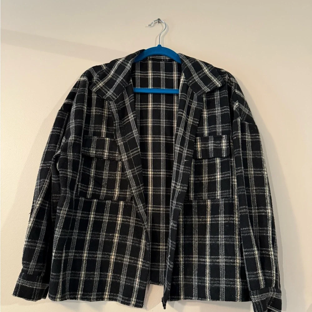SHEIN Black and White Plaid Jacket - Picture 1 of 2